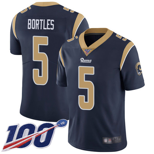 Los Angeles Rams Limited Navy Blue Men Blake Bortles Home Jersey NFL Football 5 100th Season Vapor Untouchable